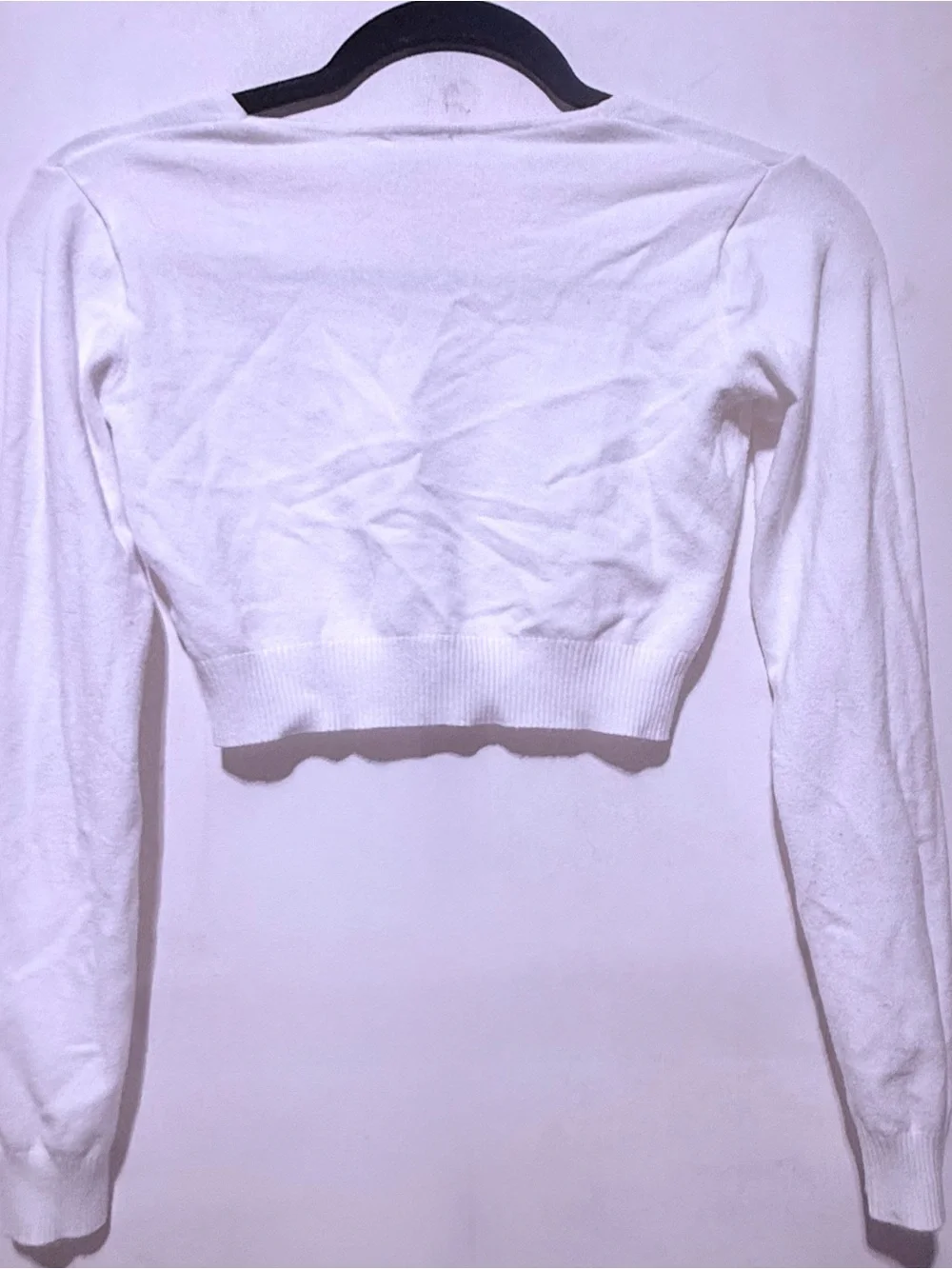 John Galt V-neck cropped long-sleeve sweater soft knit